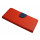 Buch Tasche "Fancy" kompatibel mit SAMSUNG GALAXY S23 FE Etui mit Standfunktion, Kartenfach Rot-Blau