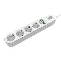 Steckdosenleiste mit 4 AC-Steckdosen, 4x USB, LDNIO...