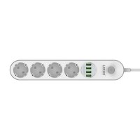 Steckdosenleiste mit 4 AC-Steckdosen, 4x USB, LDNIO...