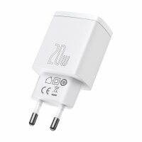 Baseus Compact Schnellladegerät USB / USB Type C 20W 3A Power Delivery Quick Charge 3.0 weiß