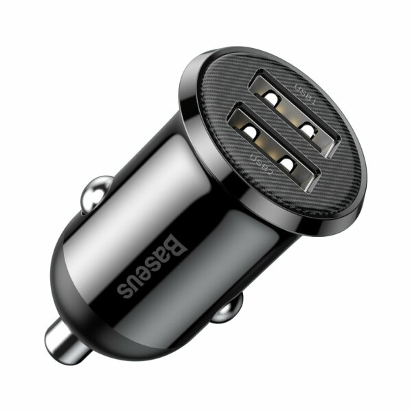 Baseus Grain Pro Autoladegerät 2x USB 4,8 A schwarz (CCALLP-01)