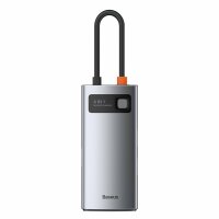 Baseus Metal Gleam 4in1 Multifunktions-HUB USB Typ C - USB Typ C Stromversorgung 100 W / HDMI 4K 30 Hz / 1x USB 3.2 Gen 1 / 1x USB 2.0 (CAHUB-CY0G)