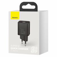 Baseus Super Si 1C Schnellladegerät USB Typ C 30W Power Delivery Quick Charge schwarz (CCSUP-J01)