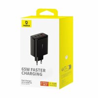 Baseus Cube Pro 65W GaN-Ladegerät 2x USB-C USB-A - Schwarz