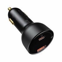 Baseus Superme schnelles USB / USB Typ C Autoladegerät 100W PPS Schnellladung Power Delivery schwarz