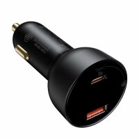 Baseus Superme schnelles USB / USB Typ C Autoladegerät 100W PPS Schnellladung Power Delivery schwarz