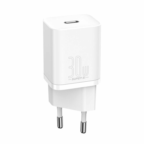 Baseus Super Si 1C Schnellladegerät USB Typ C 30W Power Delivery Quick Charge weiß (CCSUP-J02)