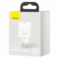 Baseus Super Si 1C Schnellladegerät USB Typ C 30W Power Delivery Quick Charge weiß (CCSUP-J02)