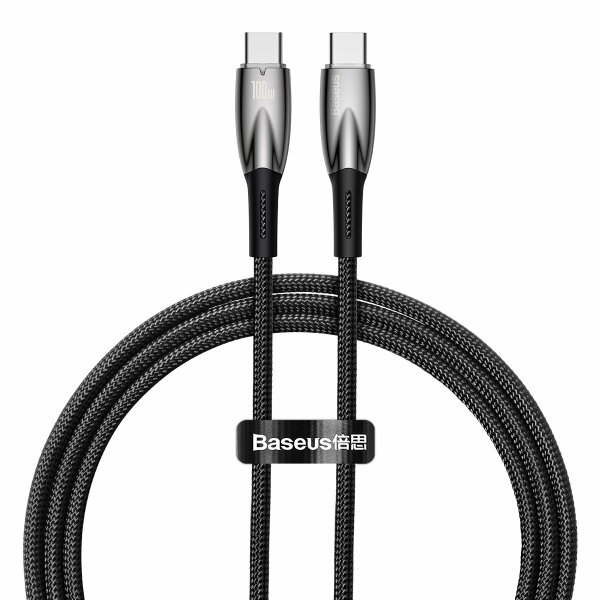 Baseus Glimmer Series Schnellladekabel USB-C 480 Mbit/s PD 100 W 1 m Schwarz