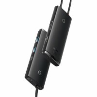 Baseus Lite Series multifunktionaler HUB USB Typ C - 2 x USB 3.0 / USB Typ C / HDMI 1,4 / SD / TF schwarz (WKQX050001)