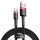 Baseus Cafule Cable durabel Kabel mit Nylon geflochtenes Ladekabel USB / USB-C QC3.0 3A 1M schwarz-rot (CATKLF-B91)