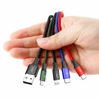 Baseus Kabel USB Kabel 4in1 iPhone / 2x USB Typ C / Micro USB Kabel mit Nylon geflochtenes 3.5A 1.2m schwarz (CA1T4-B01)