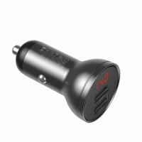 Baseus Autoladegerät 2x USB 4.8A 24W mit LCD grau...