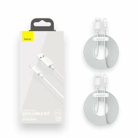 Baseus 2x Kabel Schnellladen Ladekabel Datenkabel USB - iPhone Power Delivery 2,4 A 1,5 m weiß (TZCALZJ-02)