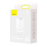 Baseus Super Si Pro USB / USB Typ C Schnellladegerät 30W Power Delivery Schnellladung weiß