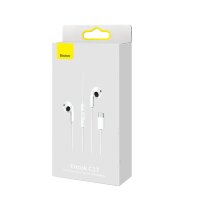 Baseus In-Ear-Kopfhörer mit Mikrofon kabelgebunden USB-Typ-C-weiß