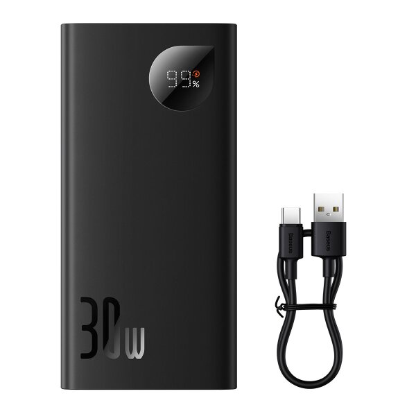 Baseus Powerbank mit Digitalanzeige 20000mAh 30W 2 x USB / 1x USB Type C schwarz