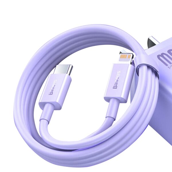 Baseus Schnellladekabel Datenkabel USB Type-C zu iPhone PD 20 W 1 m Lila