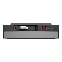 Baseus T-Space Series USB-HUB kompatibel mit Tesla Model 3 / Y mit integriertem 45-W-USB-C-Kabel – Schwarz