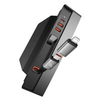 Baseus T-Space Series USB-HUB kompatibel mit Tesla Model 3 / Y mit integriertem 45-W-USB-C-Kabel – Schwarz