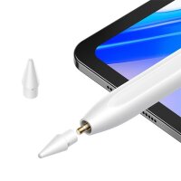 Baseus Smooth Writing 2 Stylus mit aktiver Spitze kompatibel mit iPad mit USB-C-Kabel und austauschbarer Spitze – Weiß