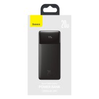 Baseus Schnelllade-Powerbank 20000mAh 20W schwarz mit USB-A zu Micro USB Kabel 0,25m