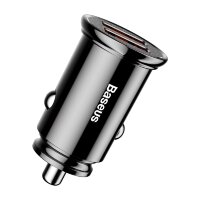 Baseus Circular Smart Mini Auto Ladegerät Autoadapter 2x USB 30W schwarz