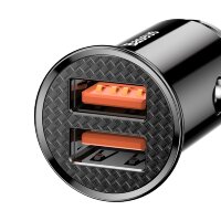 Baseus Circular Smart Mini Auto Ladegerät Autoadapter 2x USB 30W schwarz