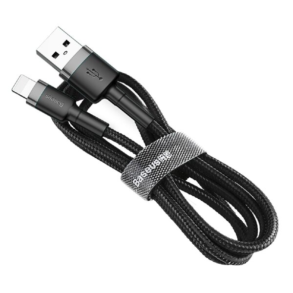 Baseus Nylonkabel – USB Ladekabel und Datenkabel, 50 cm, kompatibel mit iPhone, Schwarz