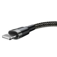 Baseus Nylonkabel – USB Ladekabel und Datenkabel, 50 cm, kompatibel mit iPhone, Schwarz