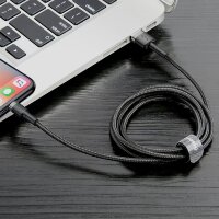 Baseus Nylonkabel – USB Ladekabel und Datenkabel, 50 cm, kompatibel mit iPhone, Schwarz