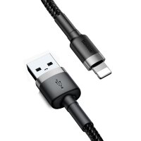 Baseus Nylonkabel – USB Ladekabel und Datenkabel, 50 cm, kompatibel mit iPhone, Schwarz