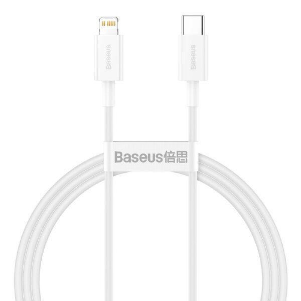 Baseus Ladekabel USB-Typ-C kompatibel mit iPhone Power Delivery 20 W 1 m Weiß