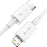 Baseus Ladekabel USB-Typ-C kompatibel mit iPhone Power Delivery 20 W 1 m Weiß