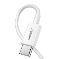 Baseus Ladekabel USB-Typ-C kompatibel mit iPhone Power Delivery 20 W 1 m Weiß