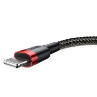 Baseus Handykabel Ladekabel Datenkabel USB kompatibel mit iPhone 2A 3M schwarz-rot