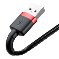 Baseus Handykabel Ladekabel Datenkabel USB kompatibel mit iPhone 2A 3M schwarz-rot