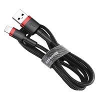 Baseus Handykabel Ladekabel Datenkabel USB kompatibel mit iPhone 2A 3M schwarz-rot