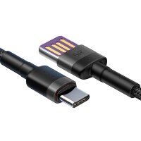 Baseus USB zu Typ C Ladekabel 40W – SuperCharge & Quick Charge 3.0, 1m, Grau-Schwarz