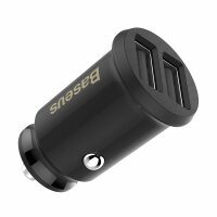 Baseus Grain Car Charger Mini-Autoladegerät 2x USB 3.1A schwarz (CCALL-ML01)