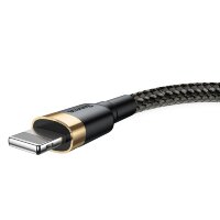 Baseus Kabel Strapazierfähiges Nylonkabel USB kompatibel mit iPhone 0 2.4A 1M Schwarz-Gold