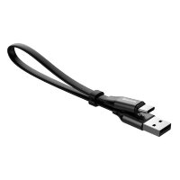 Baseus Datenkabel Flachkabel USB zu USB-C Kabel mit Halter 2A 0.23M schwarz