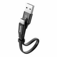 Baseus Nimble Flachkabel USB / USB-C Kabel mit Halter 2A 0.23M schwarz (CATMBJ-01)