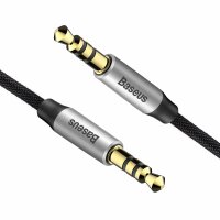 Baseus Yiven M30 Stereo-Audiokabel AUX 3,5 mm Mini-Klinkenstecker 1,5 m silber-schwarz (CAM30-CS1)