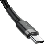 Baseus Cafule Kabel strapazierfähiges Nylonkabel USB-C PD / USB-C PD PD2.0 60W 20V 3A QC3.0 2M schwarz-grau (CATKLF-HG1)