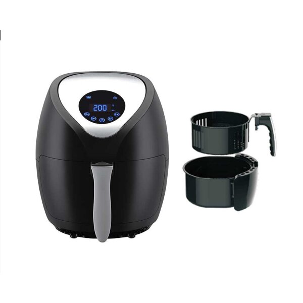 LENTZ 1400W Heißluftfritteuse Airfryer 3,6L Temperaturregelung von 80 bis 200°C Schwarz