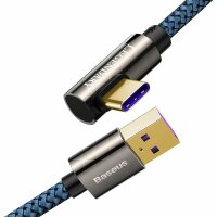 Baseus Legendary abgewinkeltes Gaming-Kabel USB - USB Typ C 66W 2m Blau (CACS000503)