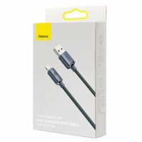 Baseus Crystal Shine Series Kabel USB-Kabel für schnelles Aufladen und Datenübertragung USB Typ A - Lightning 2.4A 2m schwarz (CAJY000101)