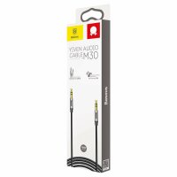 Baseus Yiven M30 Stereo AUX 3,5 mm Audiokabel Stecker Miniklinke 1m silber-schwarz (CAM30-BS1)