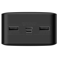 Baseus Bipow Powerbank mit Display 30000mAh 15W schwarz (Overseas Edition) + USB-A - Micro USB Kabel 0,25m schwarz (PPBD050201)